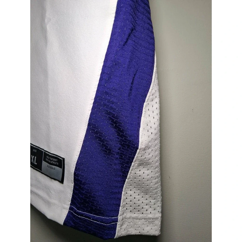 Adidas Football Jersey Adult XL White Purple V Neck‎ Short Sleeve